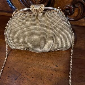 ELAN gold bead evening bag O/S